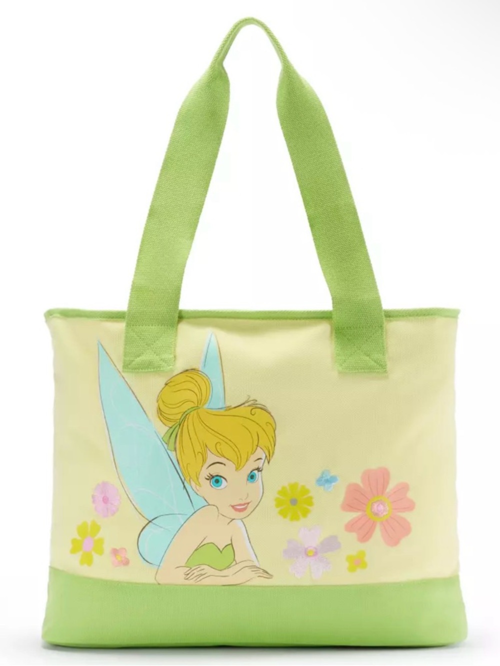 Disney Tinker Bell Canvas Tote Bag Peter Pan in Light Green and Cream